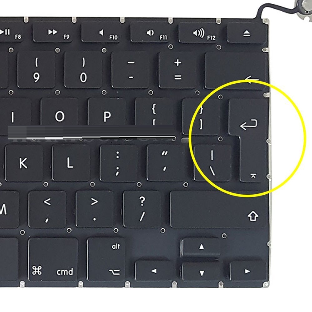 کیبورد لپ تاپ اپل MacBook Pro A۱۲۷۸ مشکی اینتربزرگ به همراه کلید پاور Apple A1278 Keyboard 